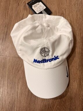 Nike White Baseball Cap with Black Swoosh